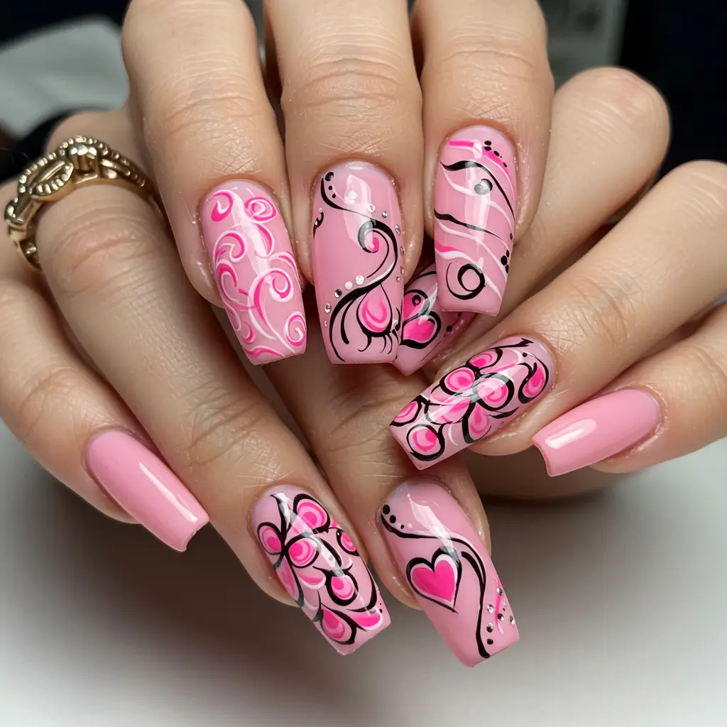 Artistic Pinks Florals, Swirls & Patterns