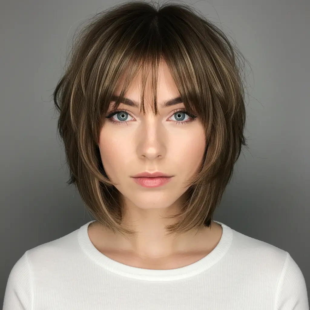 Blunt Choppy Lob with Texture