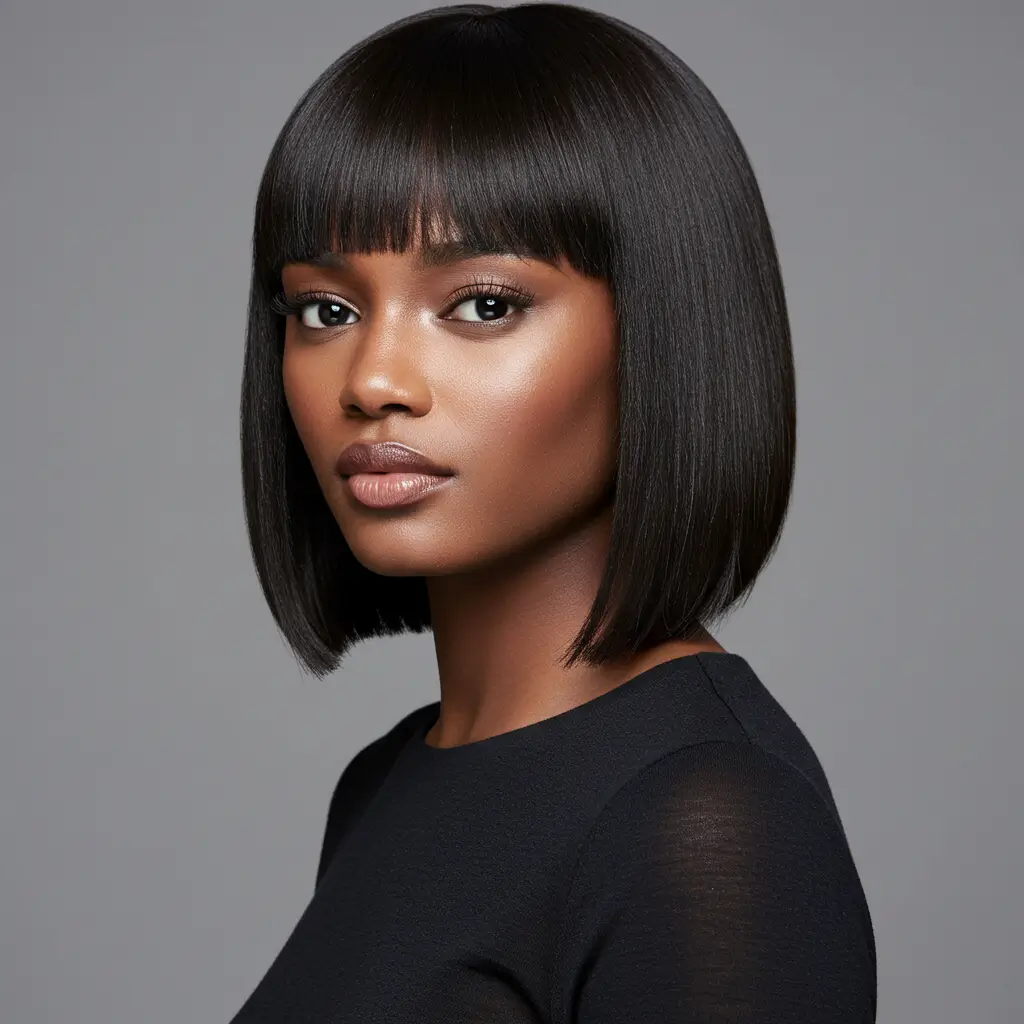 Blunt Cut Straight Hairstyles