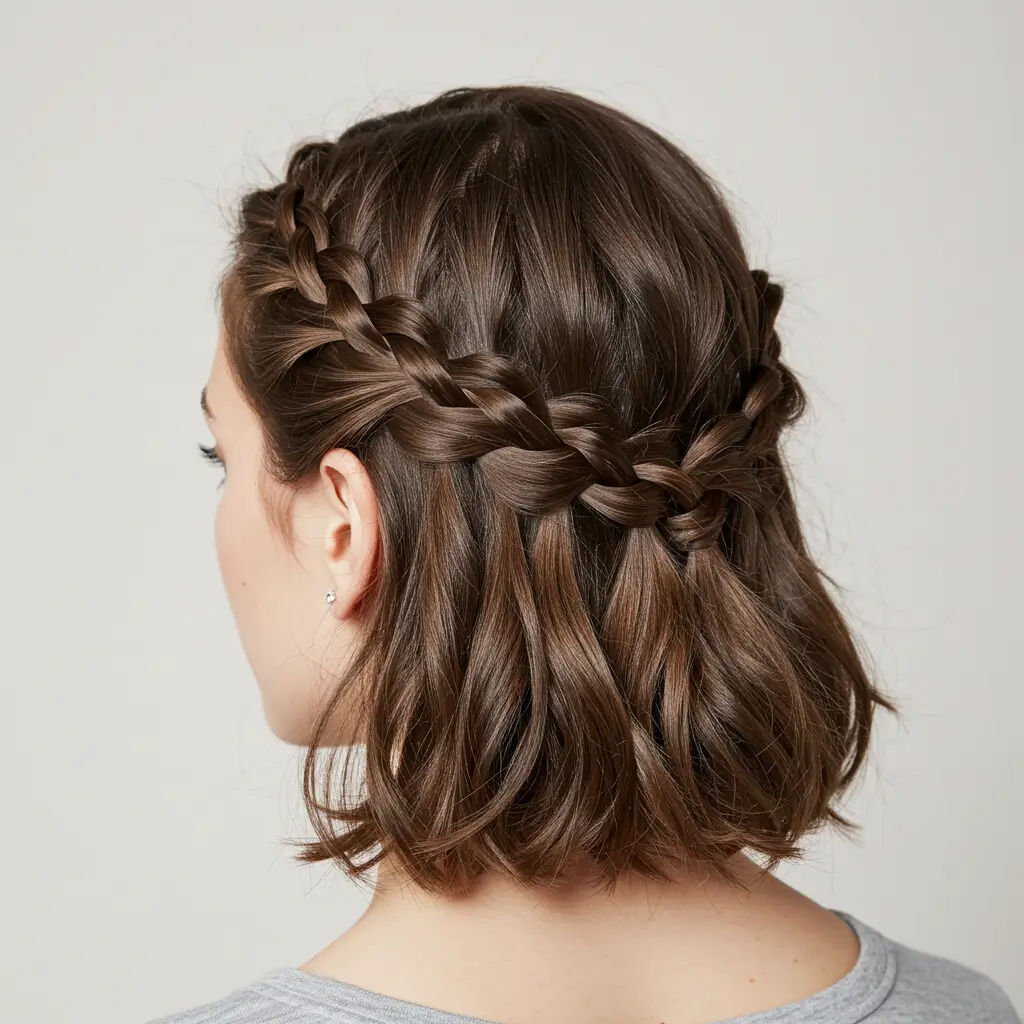 Braided Crown for Medium Hair
