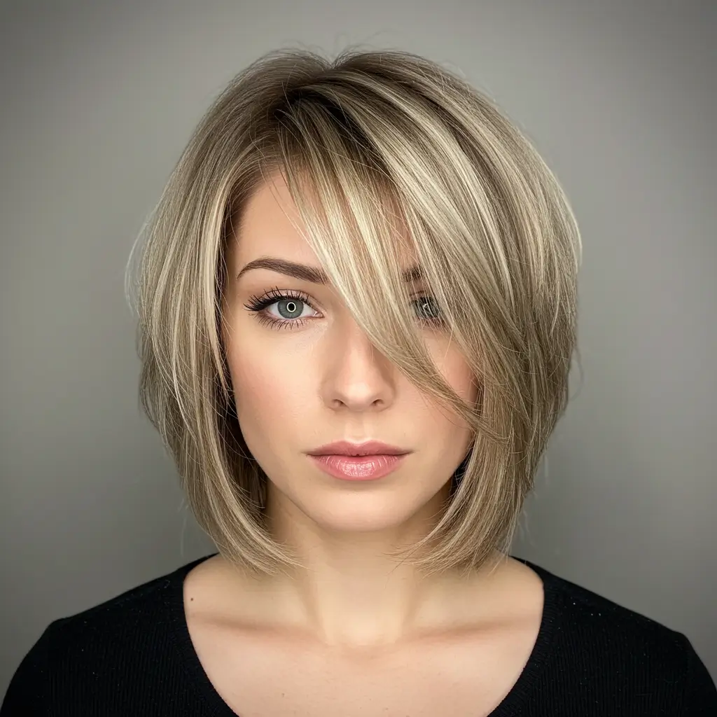 Choppy Lob for Fine Hair
