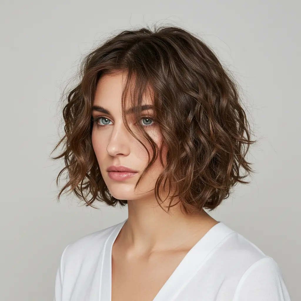 Choppy Lob for Wavy Hair
