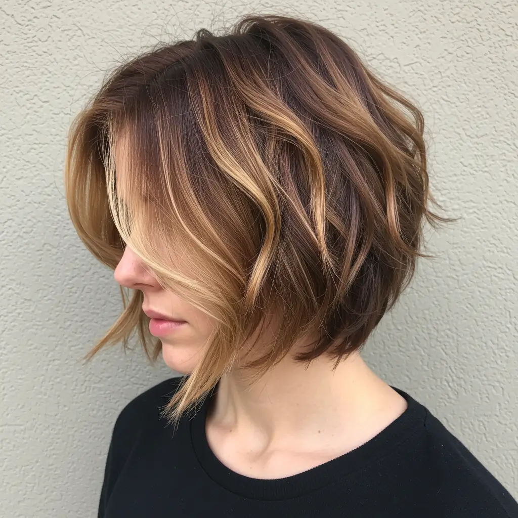 Choppy Lob with Balayage