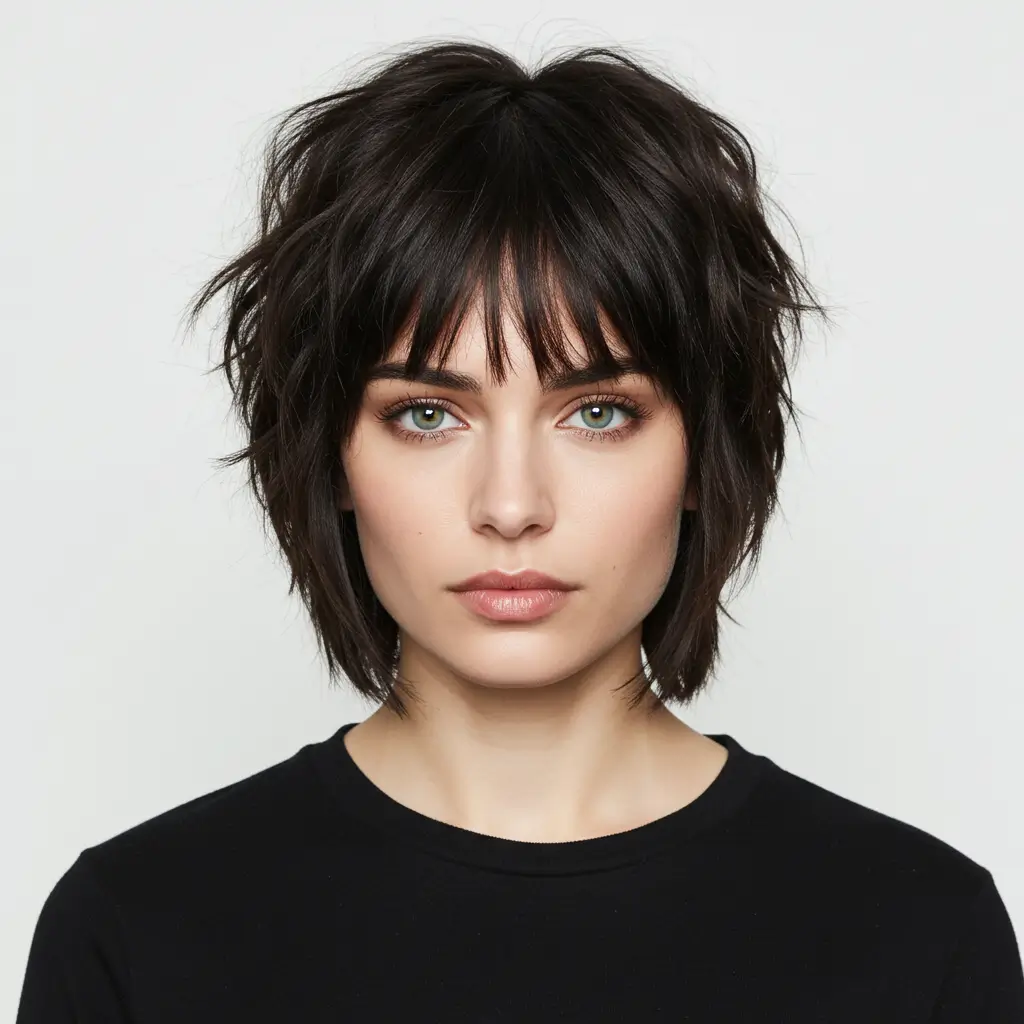 Choppy Lob with Micro Bangs