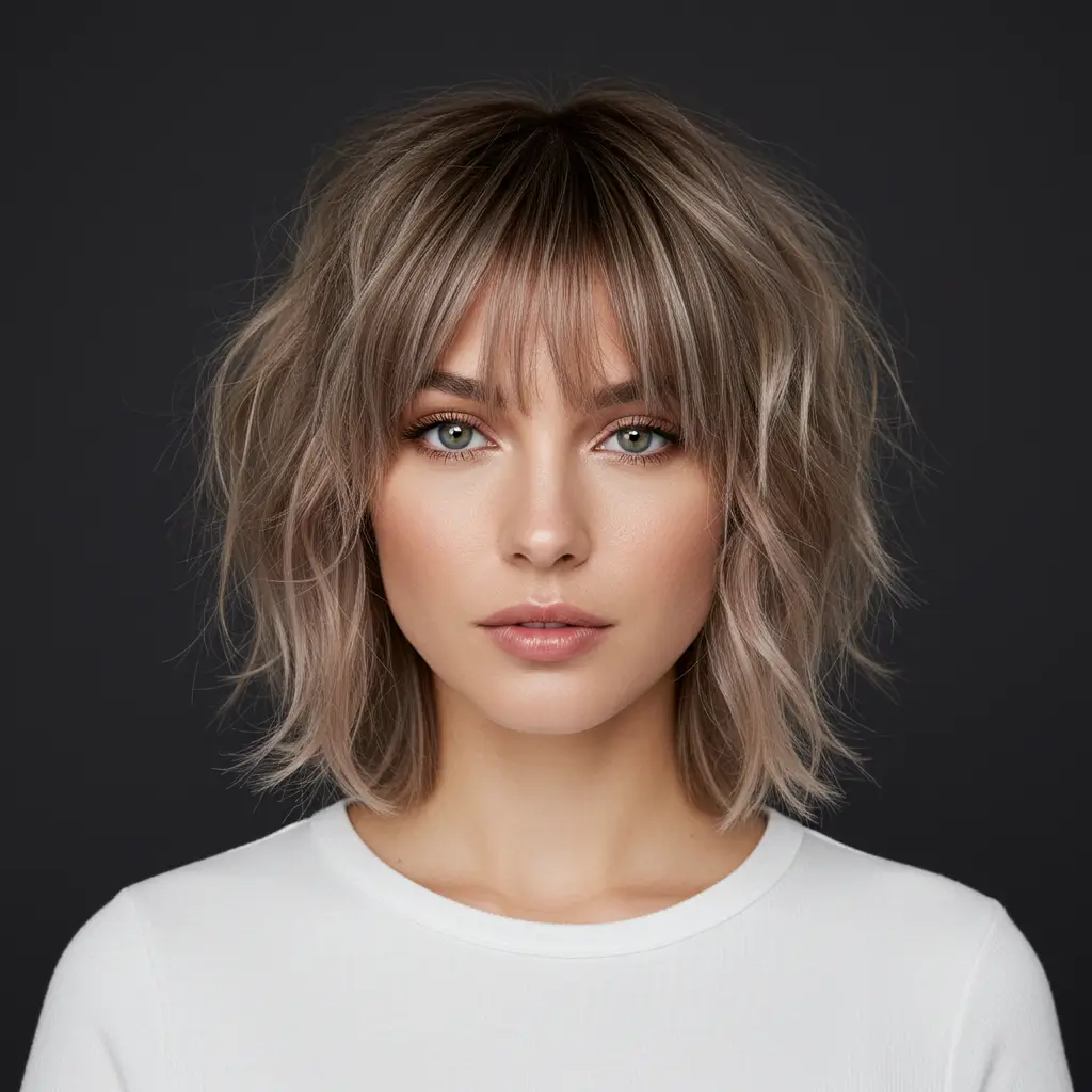 Choppy Lob with Wispy Bangs
