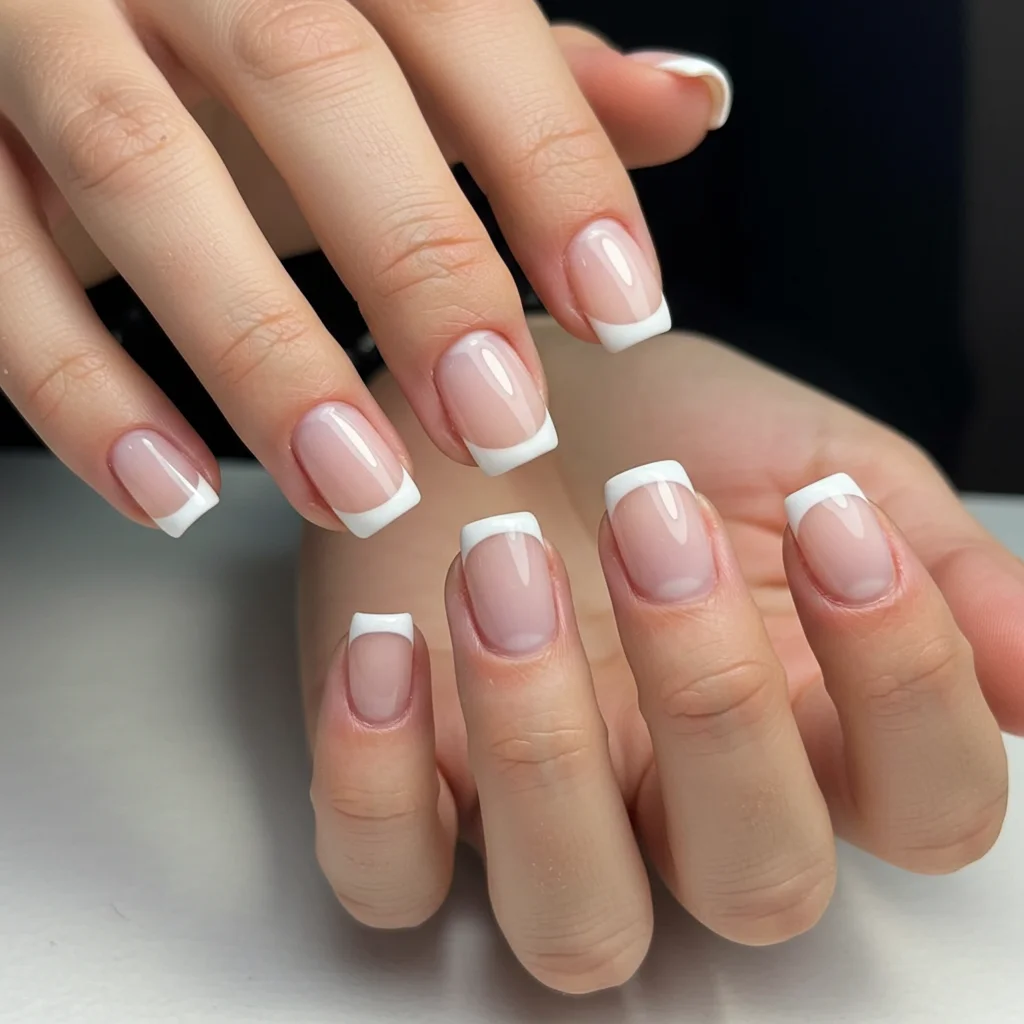 Classic White French Tips for Short Nails