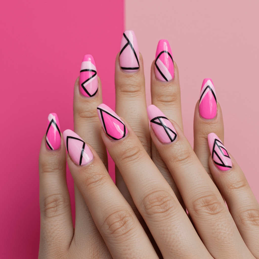 Creative Pink Color-Blocking & Geometric Patterns