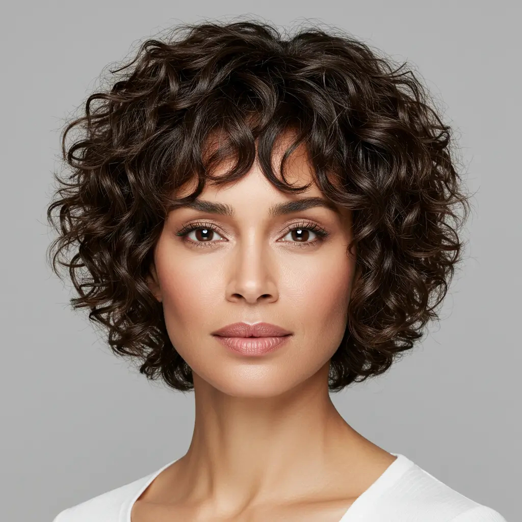 Curly Crop with Side Bangs