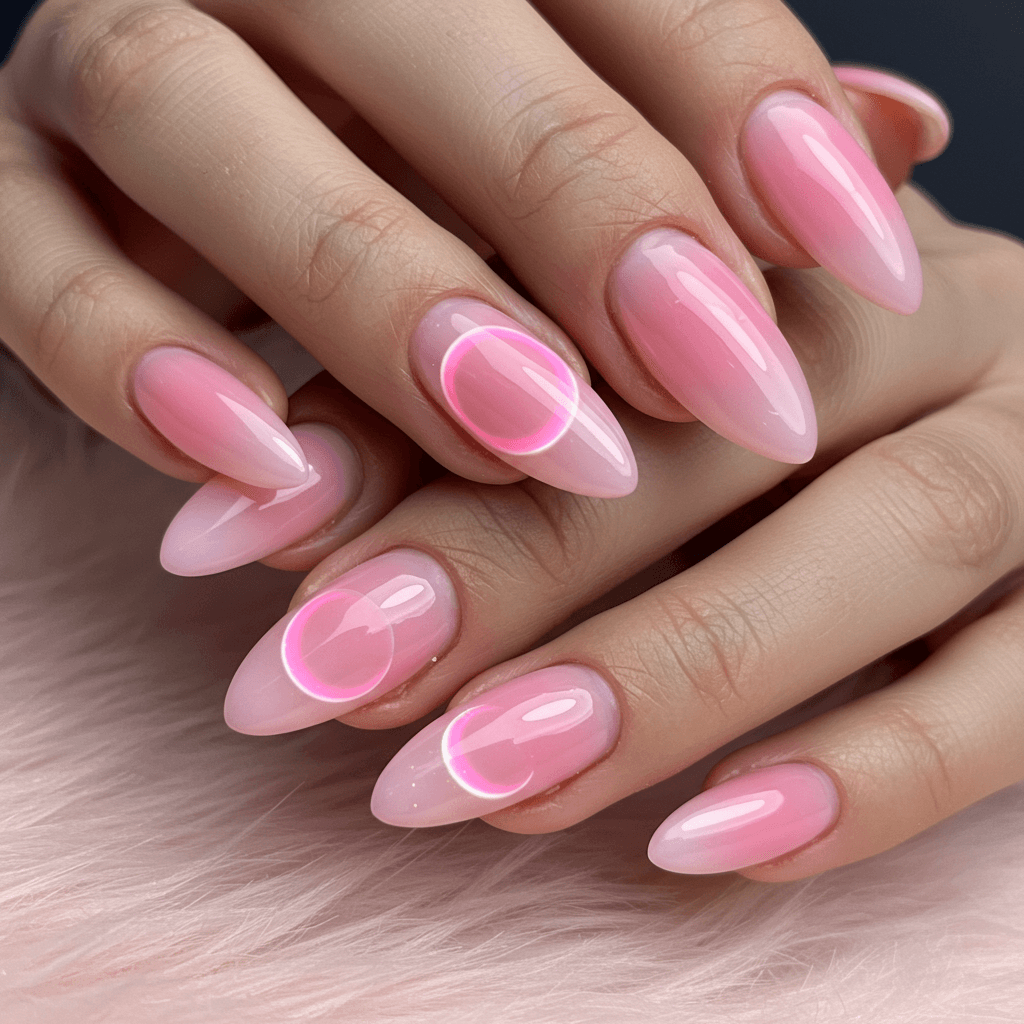 Ethereal Pink Aura Nails