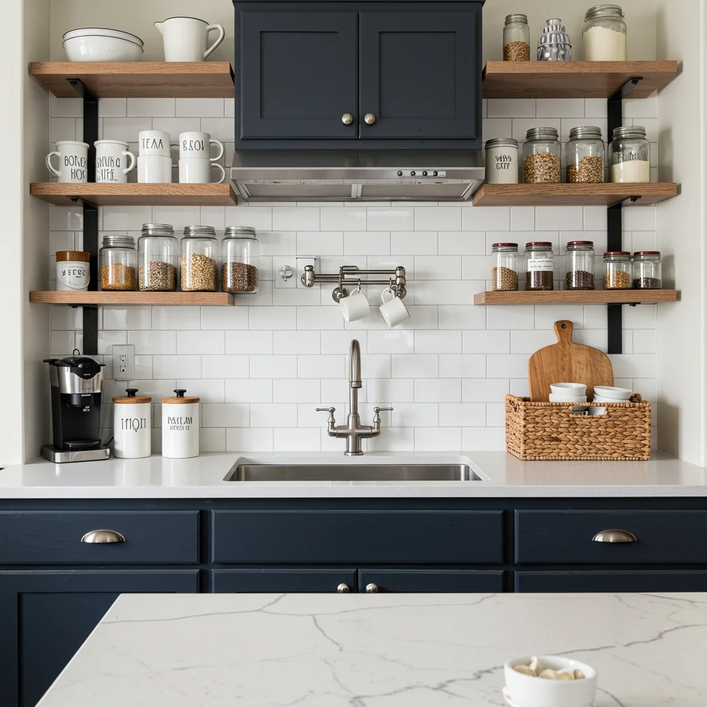 Floating Shelves Over Counters