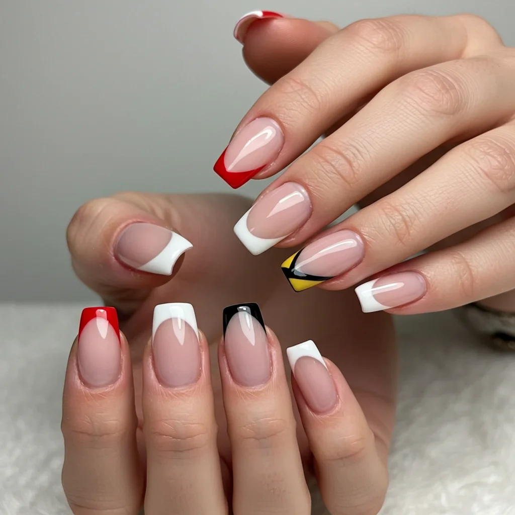 Geometric French Tip Designs