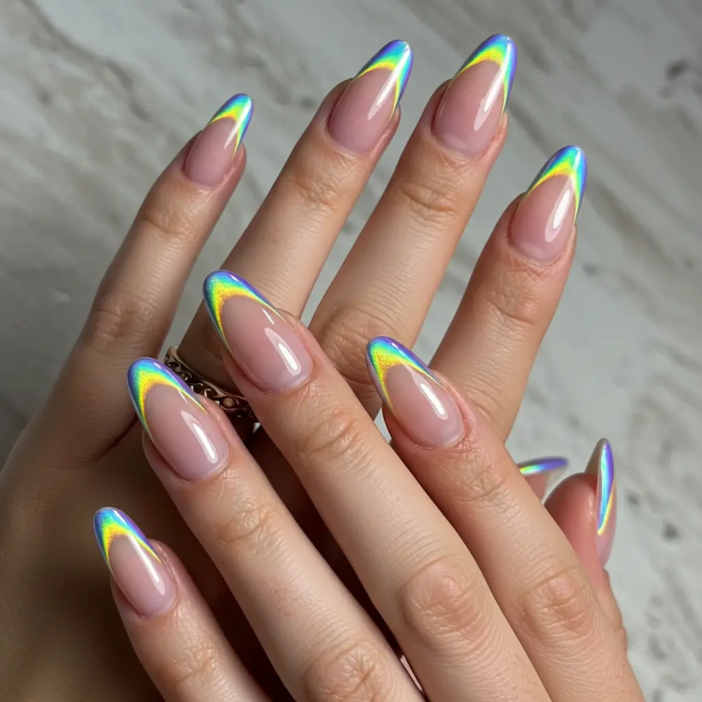 Holographic French Tip Effects
