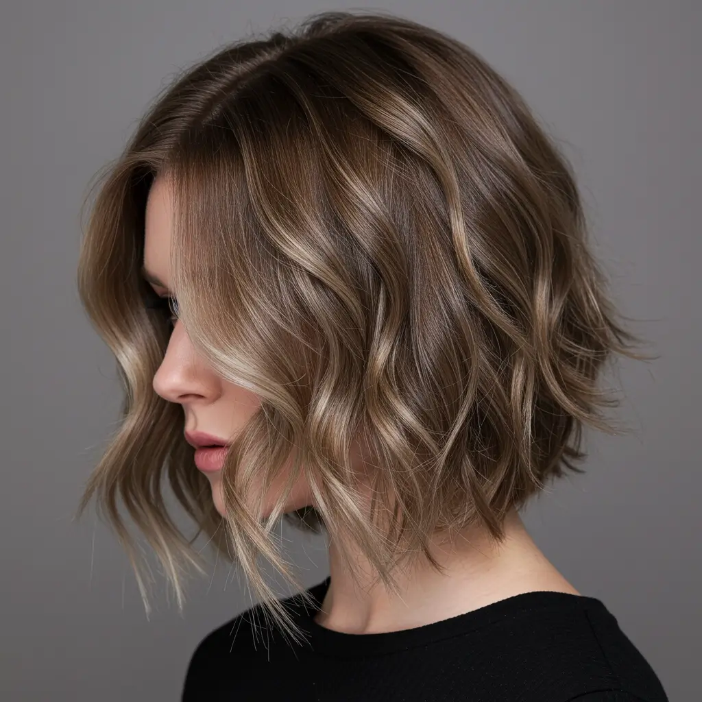Layered Choppy Lob with Deep Waves