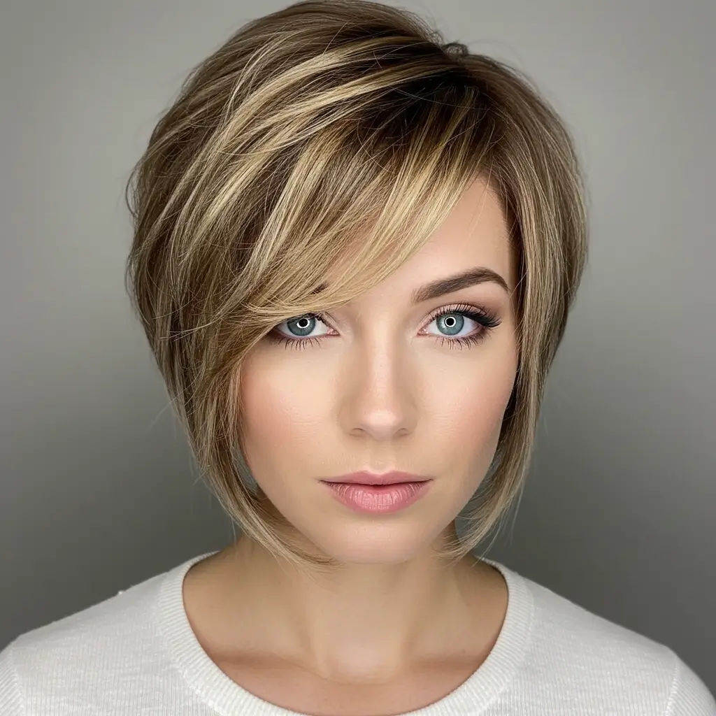 Layered Pixie Bob with Highlights