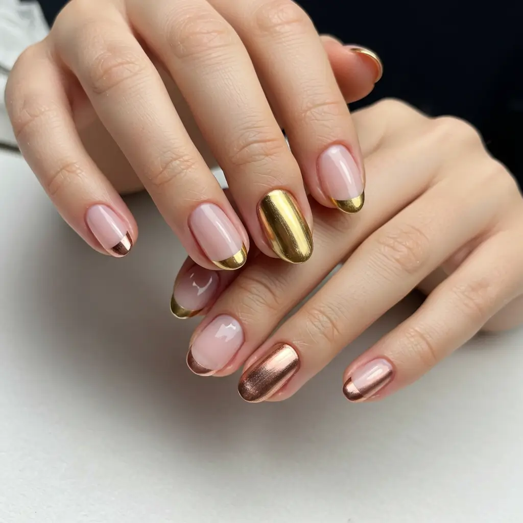 Metallic French Tip Accents