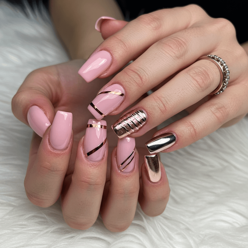 Pink with Striking Metallic & Chrome Accents