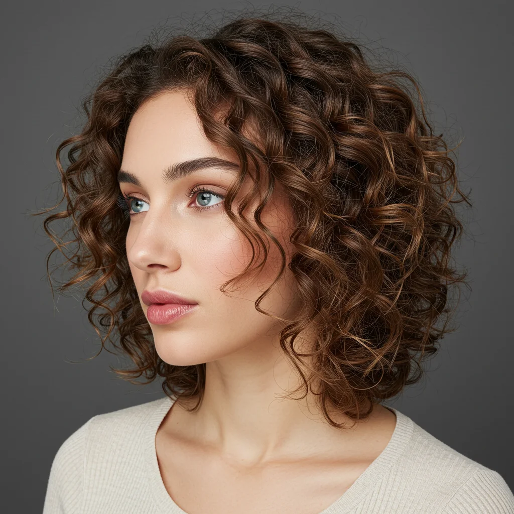 Shoulder Length Curly Hair with Layers