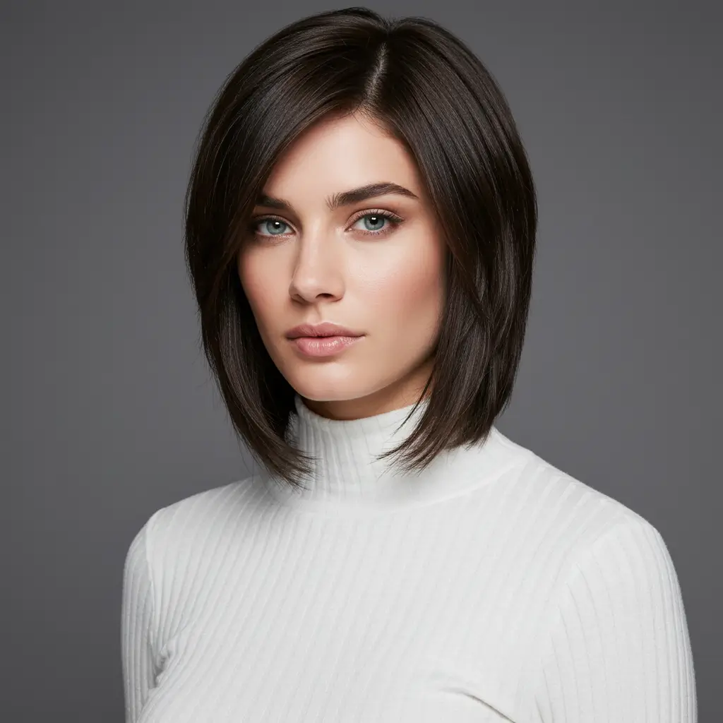 Sleek Straight Choppy Lob