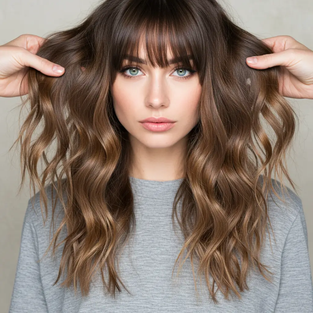Soft Waves That Complement Curtain Bangs Beautifully