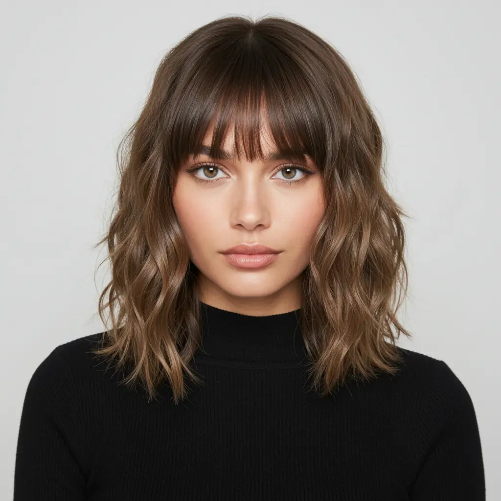 Soft Waves for Medium Hair with Fringe
