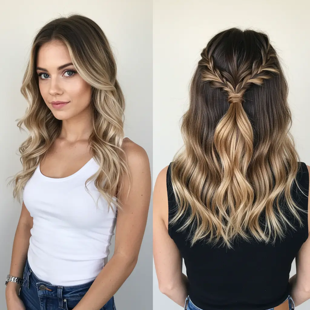 Soft Waves with Half-Up, Half-Down Styles