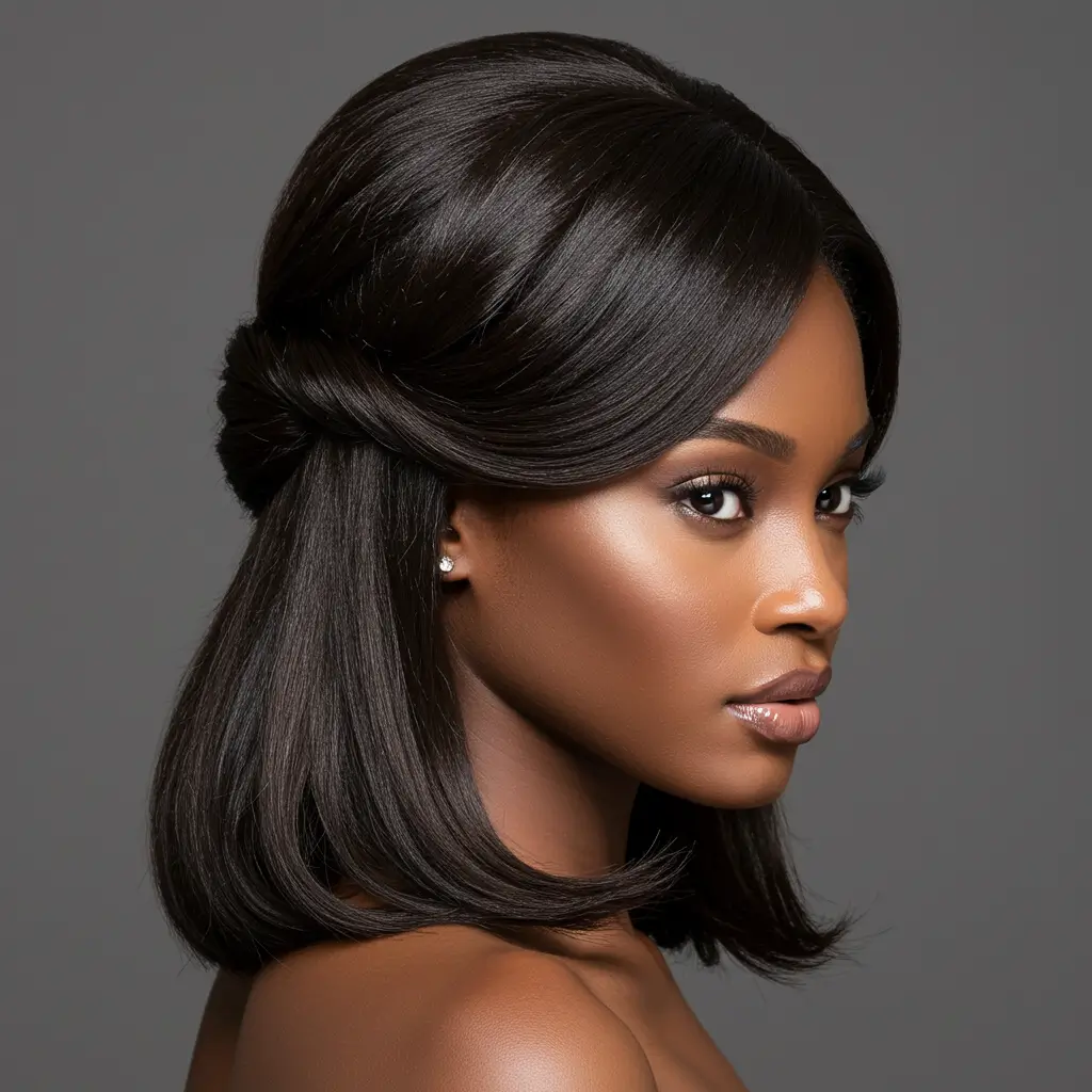 Straight Hair Half-Up Styles