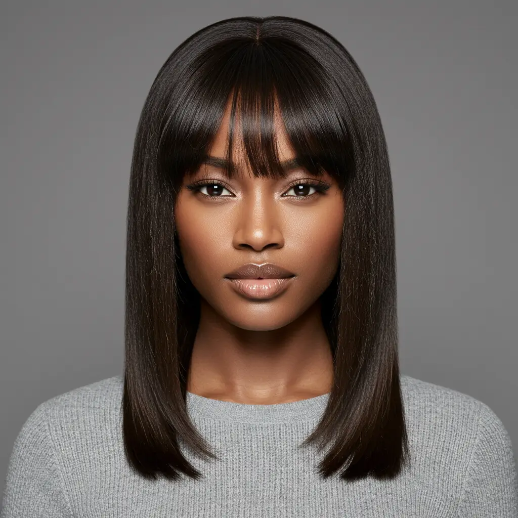 Straight Hair with Bangs