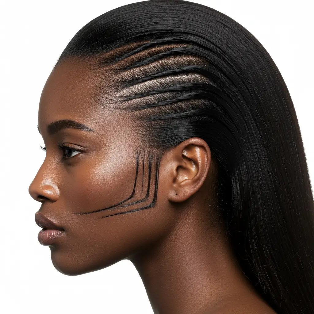 Straight Hair with Precision Partings