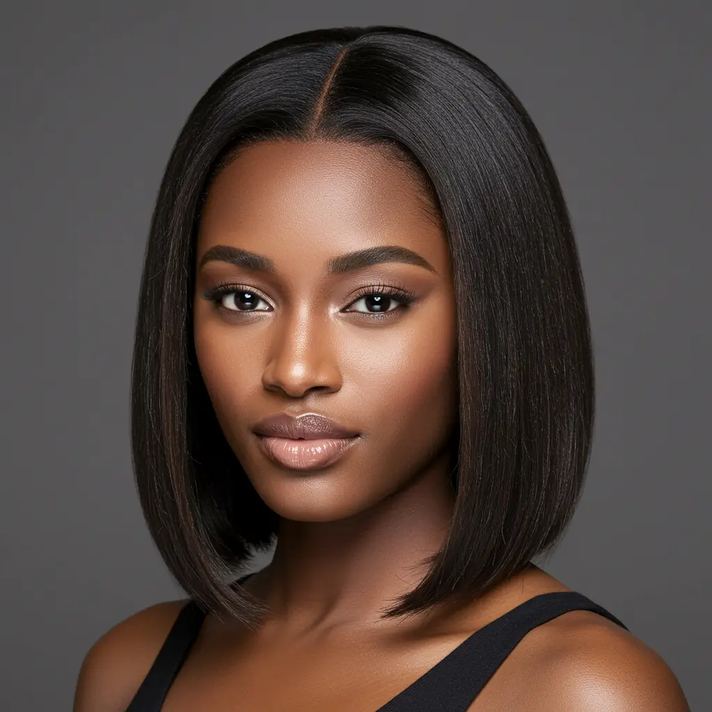 Straight Hair with Side Parts