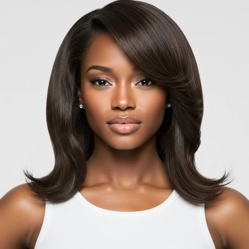 Straight Hair with Subtle Waves