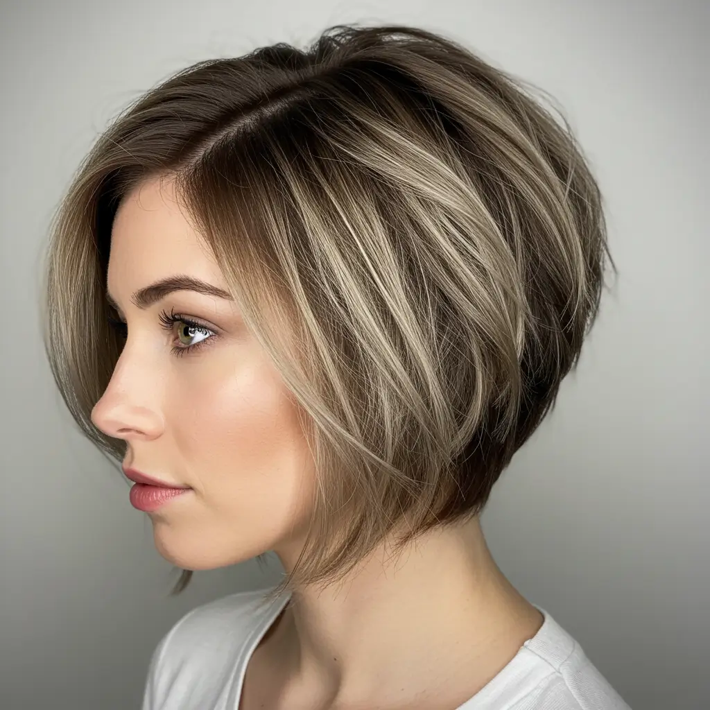 Textured Medium French Bob with Side Part