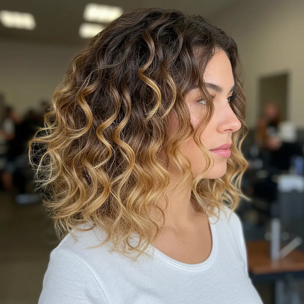 Textured Ombre for Curly Hair