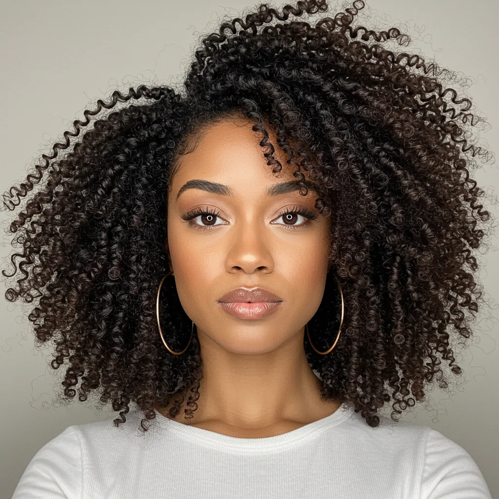 Twist-Out with Full Curly Bangs