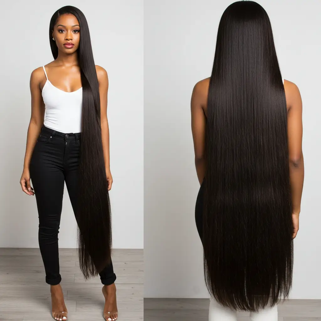 Ultra-Long Straight Hair Styles