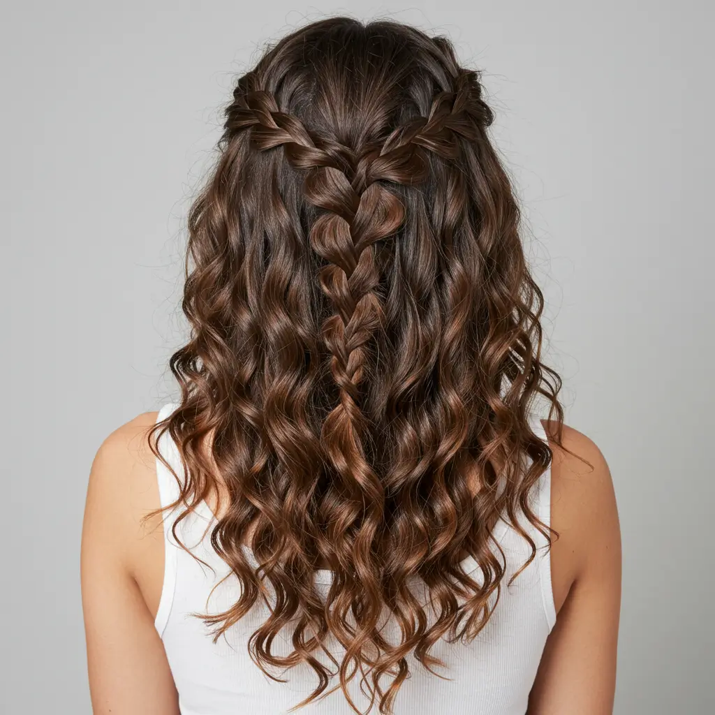 Waterfall Braids for Loose Curls