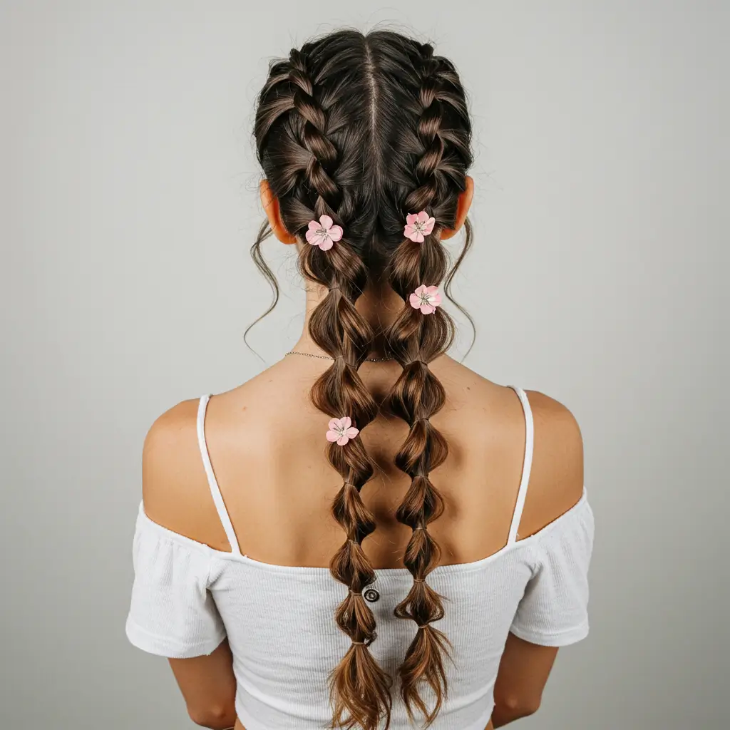 Boho-Inspired Bubble Braids