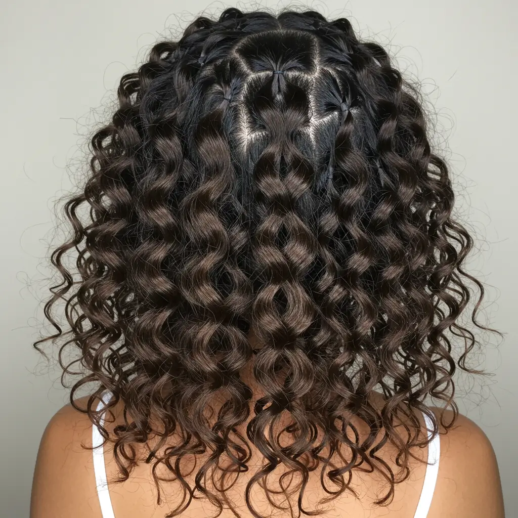 Bubble Braids for Curly Hair