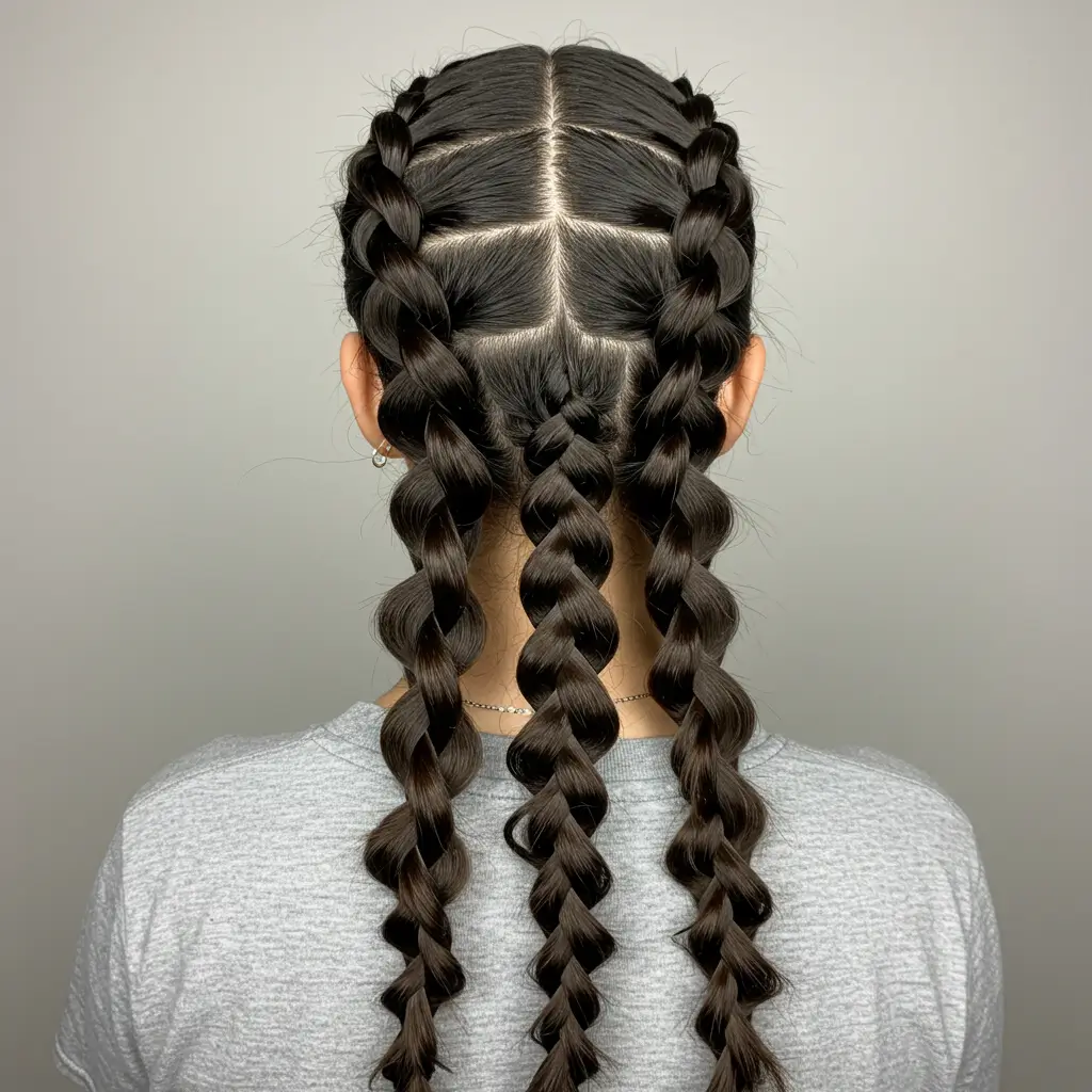 Bubble Braids for Thick Hair