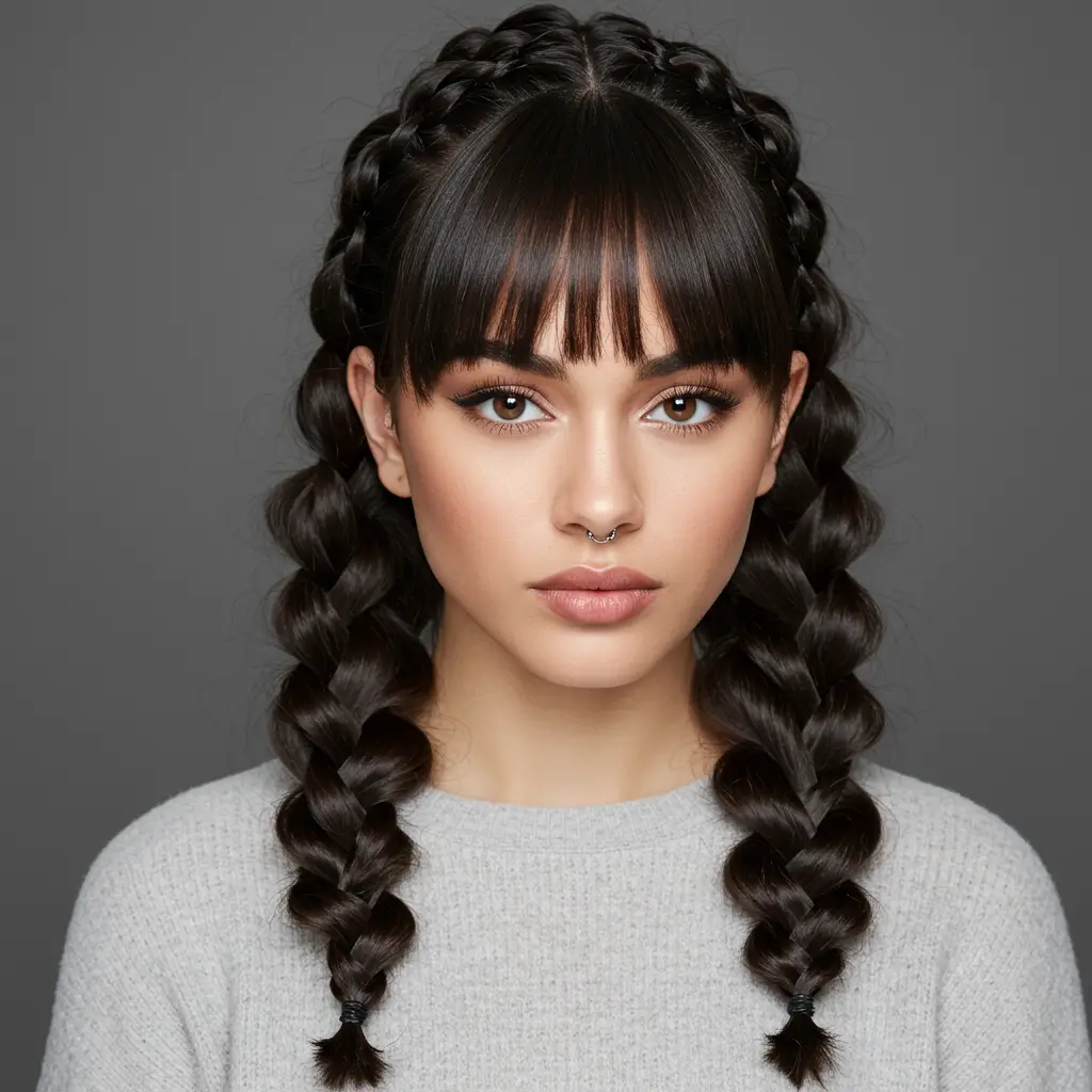 Bubble Braids with Fringe or Bangs
