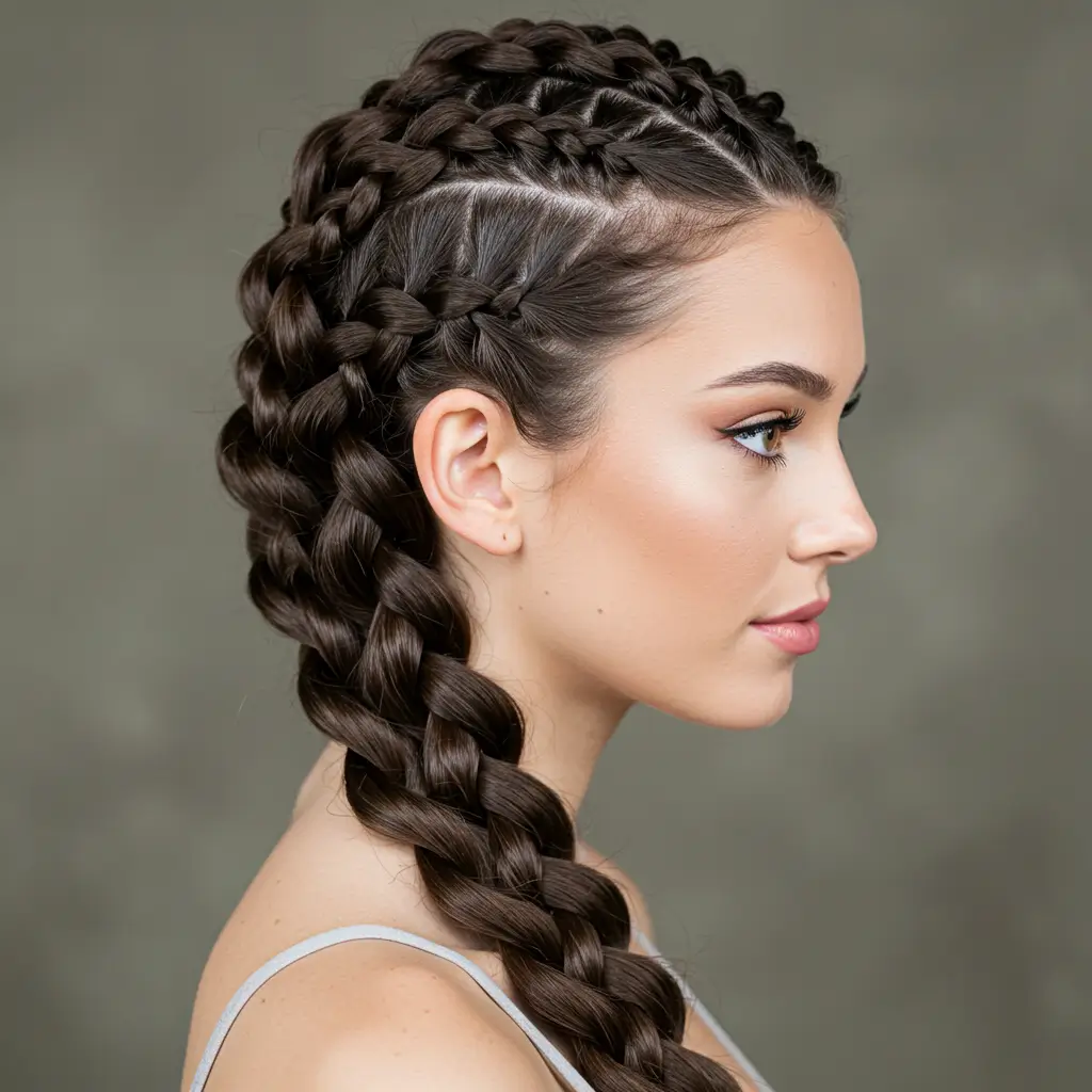 Bubble Braids with Side Part