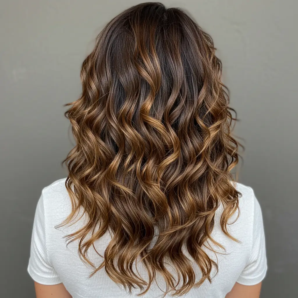 Curly Hair with Long Cascading Layers