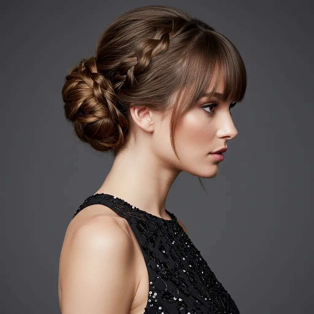Elegant Hair Updos for Long Hair with Bangs You’ll Want to Try Now