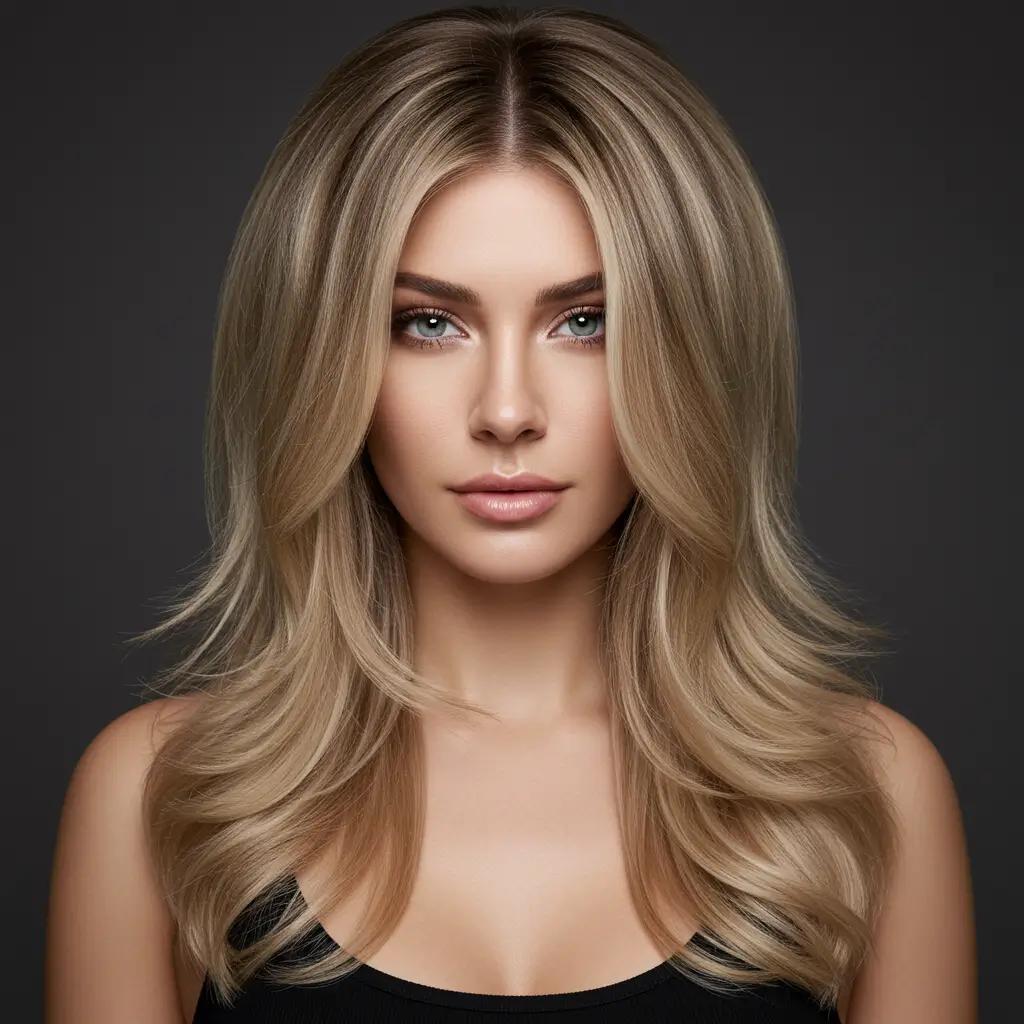 Layered Haircut with Voluminous Blowout