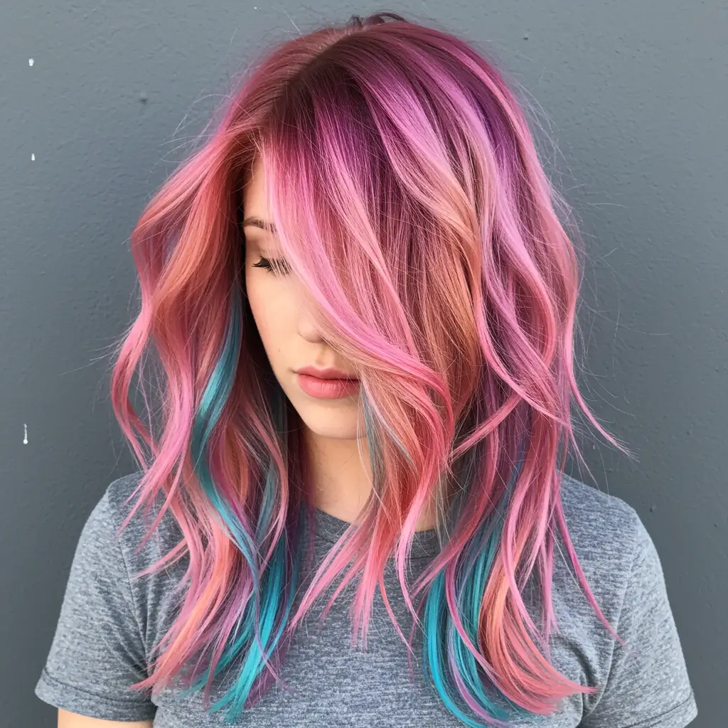 Long Layers with Peekaboo Color