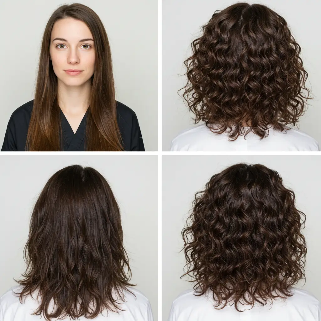 Straight to Curly Hair Makeover